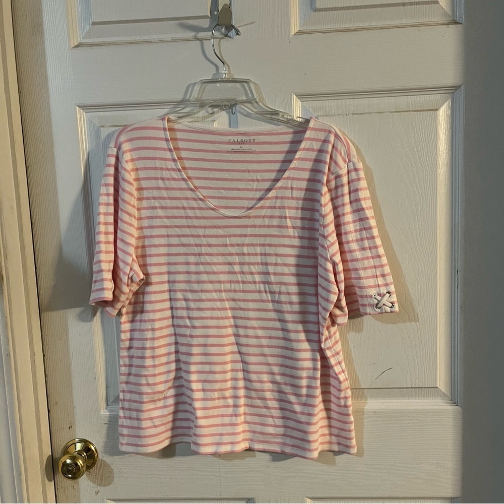 L.L. Bean Pink Striped Women's Top